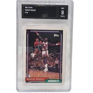 ​1992 Topps Muggsy Bogues #176 Charlotte Hornets - GMA 9 Mint Graded Card